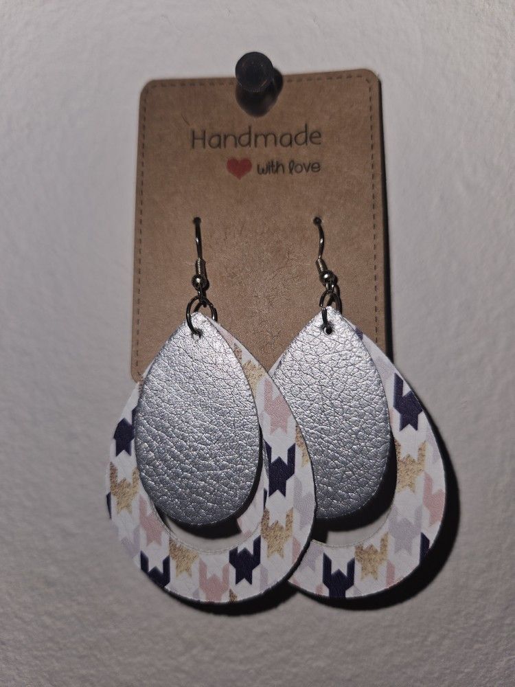 Leather Teardrop Earrings