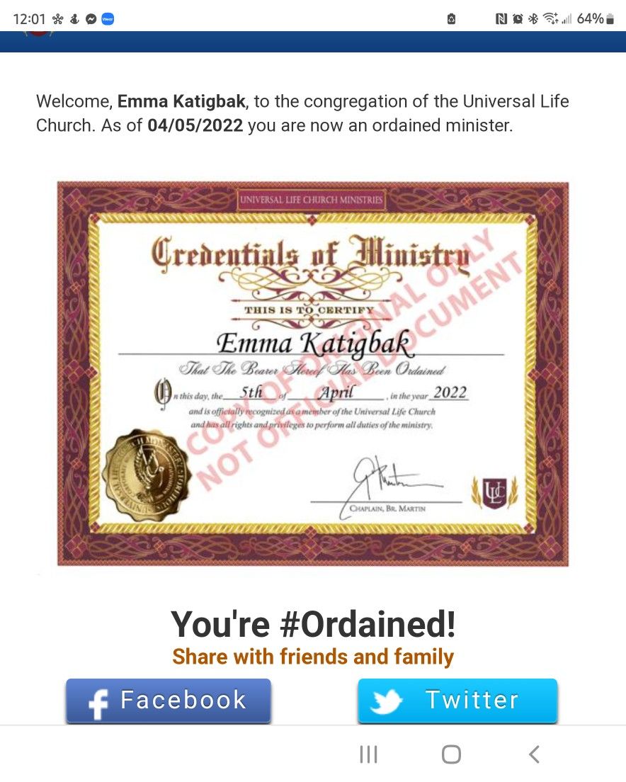 Ordained Minister