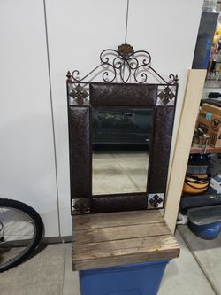 Metal Wall Art With Beveled Mirror