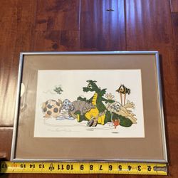 Vtg Robert Fromm Signed Cartoon Art Print 52/500 Limited Edition Framed COA