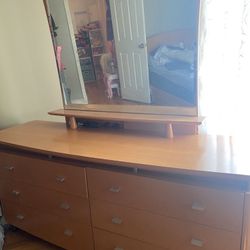 Dresser mirror headboard