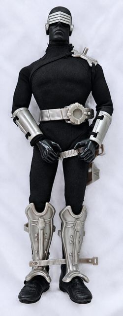 GI Joe Snake Eyes 12" Hasbro Ninja Figure Black Suit Silver Armor Visor #10