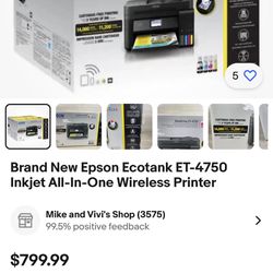 Epson Eco tank Et-4750 All In One Printer , Fax 