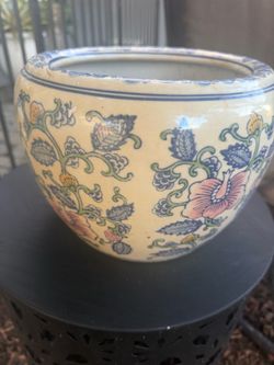 Ceramic Floral Painted Planter Bowl