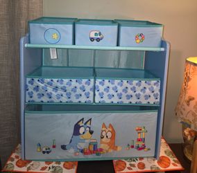 Bluey Deluxe Toy Storage Organizer with Fabric Bins