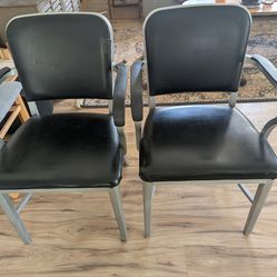 Vintage aluminum and vinyl chairs