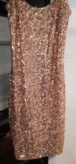 GUESS  Rose Gold Sequin Sleeveless Cocktail Dress