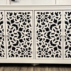 Botanical Carved Door Cabinet