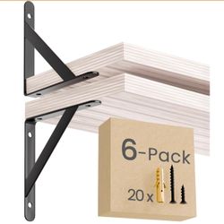 MONGTINGLU 5x5 Inch Shelf Brackets 6 Pack Black #7294//1-32