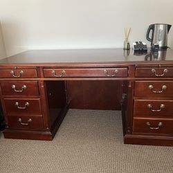 Dark Wood Desk With Drawers