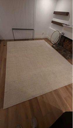MOVING SALE! Rug, console table, mirror, chaise, bookshelf, brass racks…