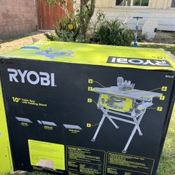 RYOBI 15 Amp 10 in. Compact Portable Corded Jobsite Table Saw with Folding Stand