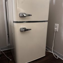 Insignia Retro Mini fridge-Off White (Freezer And Fridge)
