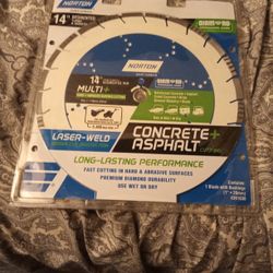 Norton 14-in Concrete And Asphalt Cutting Wheel Diamond Bit Retails For $170 Selling For 75 Dollars 