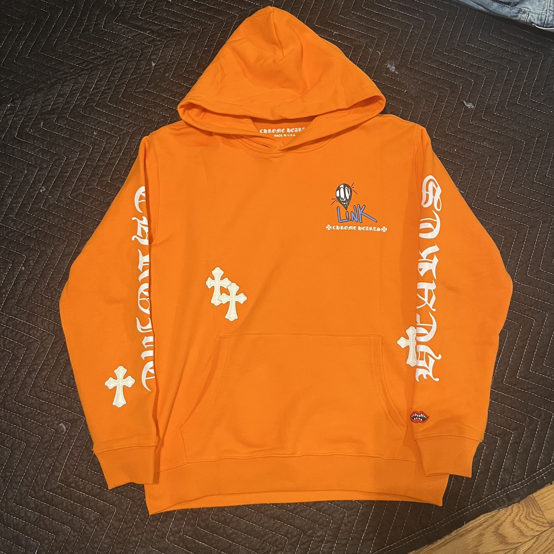 Orange Chrome Hearts Hoodie Size M