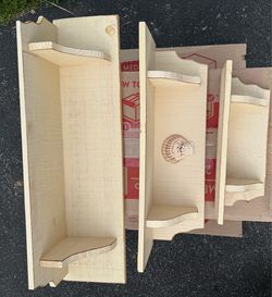 Set of 3 all Wood Shelves