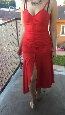 Maxi Red Slit Tango Dress