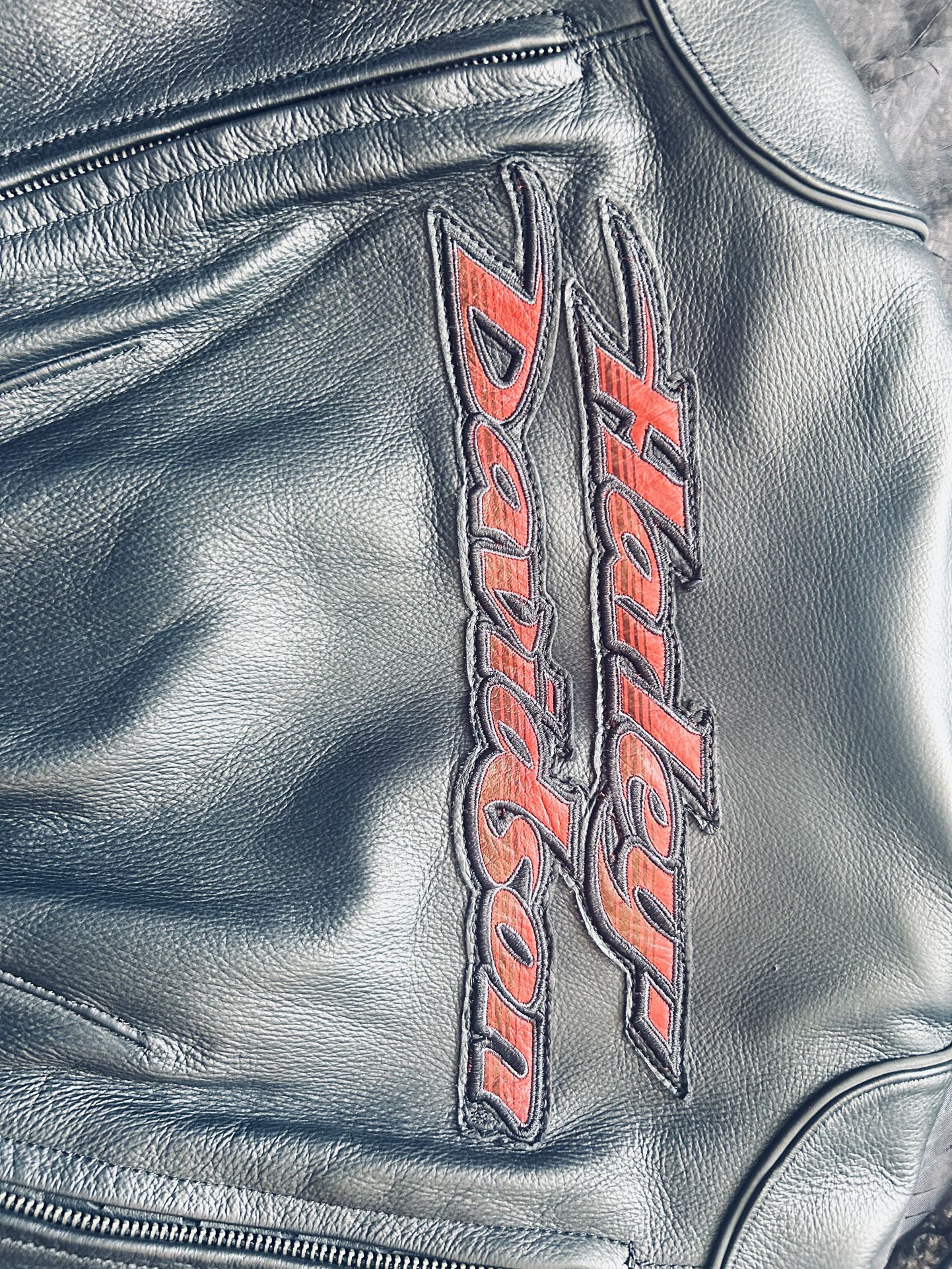 Harley Davidson leather jacket with under vest
