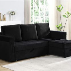 New Sectional With Storage Ottoman And Pulls Out To Full Size Bed , Free Delivery , Same Day Delivery, Pay Cash On Arrival 