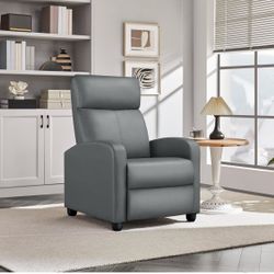 Recliner Chair with 3 Adjustable Angles Living Room Chairs Gray