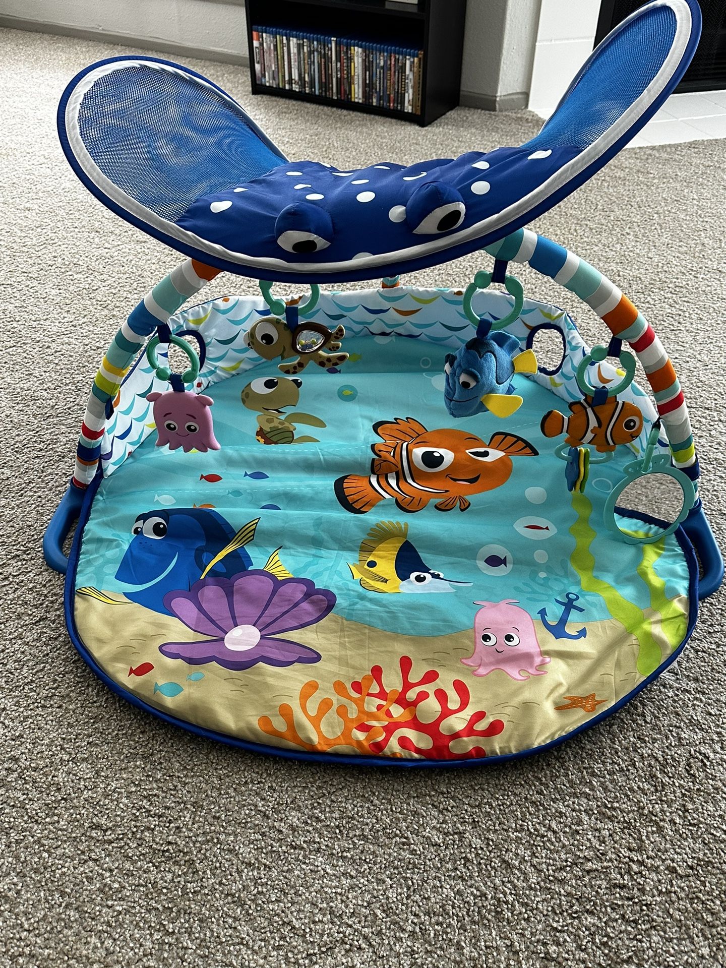 Bright Starts Disney Baby Finding Nemo Mr. Ray Ocean Lights & Music Gym, Ages Newborn