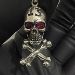 Sterling Silver Skull Pendant – Oxidized | 8.5g