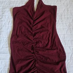 Burgundy mini dress