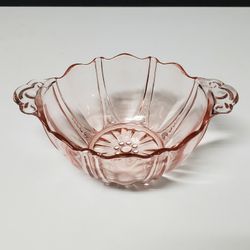 Anchor Hocking Oyster & Pearl Pink Depression Glass BonBon Bowl 