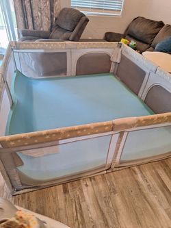 Large Angelbliss Baby Playpen with King size memory foam topper