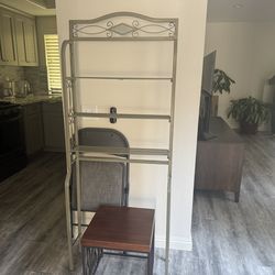 Reflections over-the-toilet space saver in a silver/gray finish