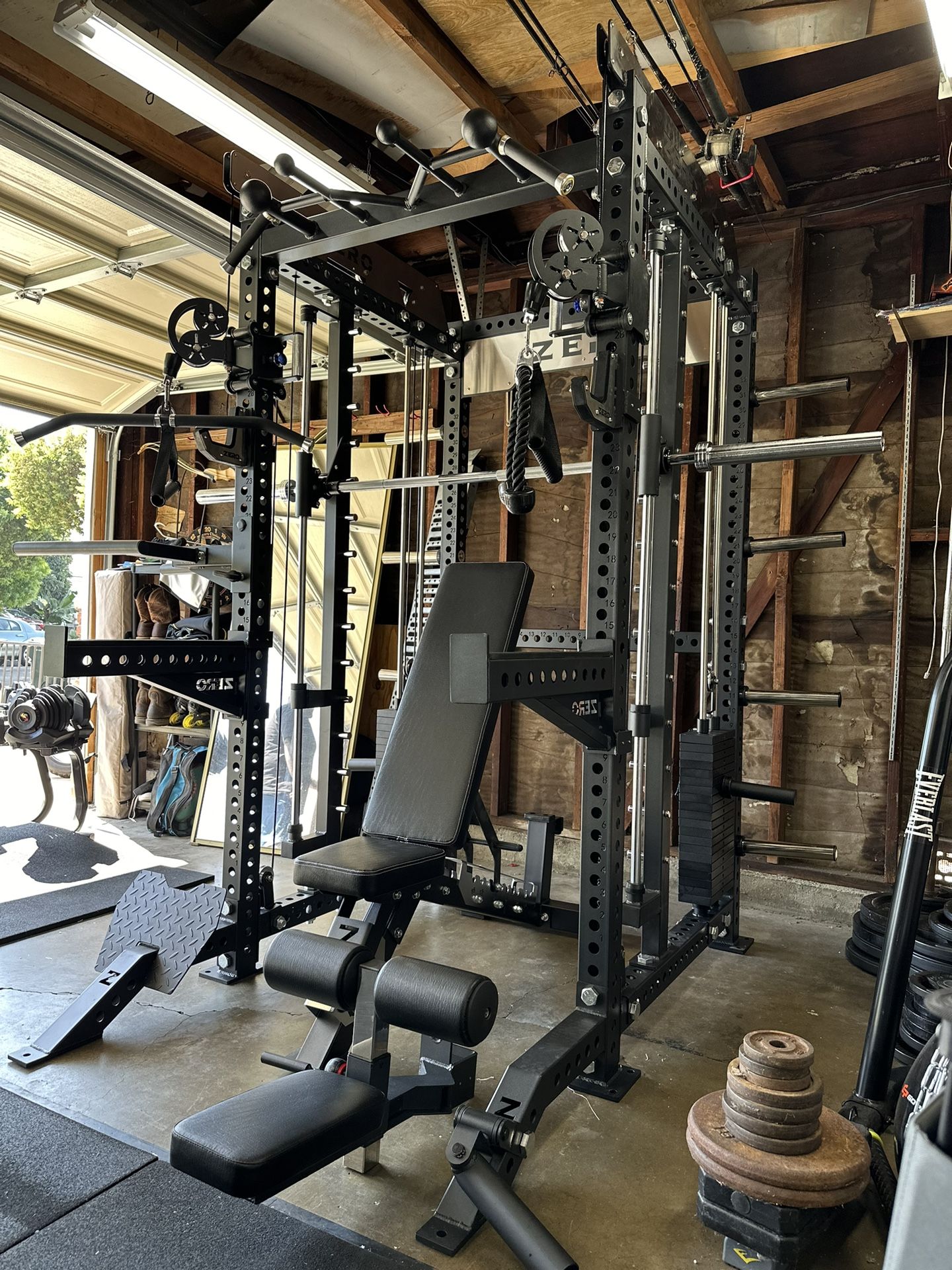 Smith Machine 400 | Adjustable Bench | 245lb Cast Iron Olympic Weights | 7ft Olympic Bar | Fitness | Gym Equipment | FREE DELIVERY/INSTALLATION 🚚 🛠️