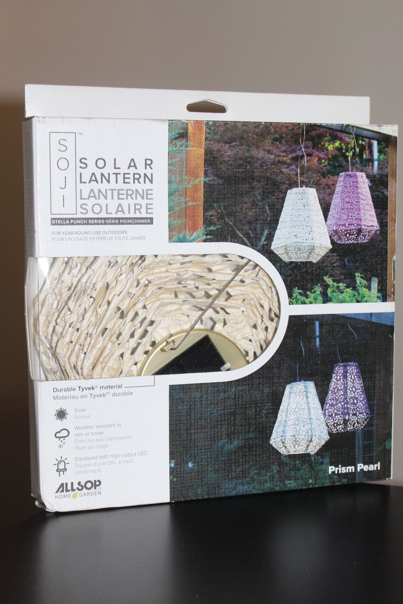 Allsop 32025 Led Outdoor Solar Lantern, 11x10, Soji Stella Prism Pearl Light