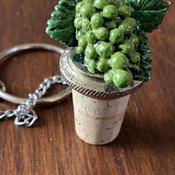 Pewter Wine Cork Green Grapes 