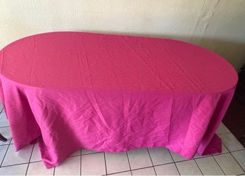 One fuchsia  color table cover can fit even a 7 fit table or the regular 6 ft