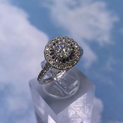 14k Halo Set Diamond Ring 