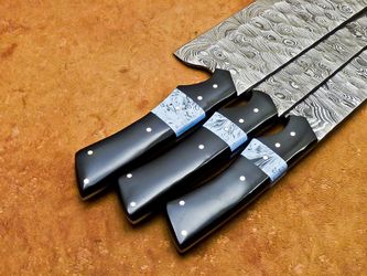 Handmade Damascus Steel 3-piece Chef Knife Set