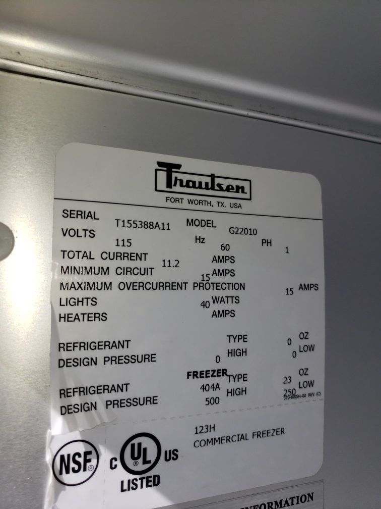 Traulsen commercial freezer l excellent condition