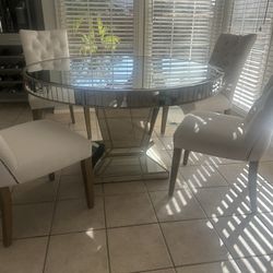 Z gallerie Glam Dining Room Table And Restoration Hardware Custom Chairs 