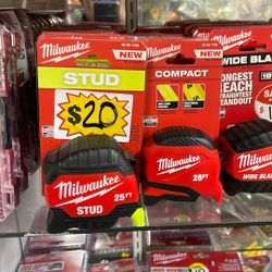 Various Milwaukee Tape Measures