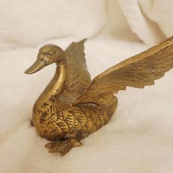 Vintage Brass Swan Paperweight