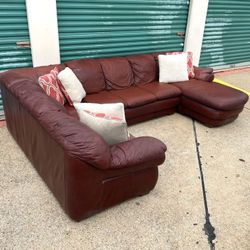 Free Delivery - Nice Italian Leather Sectional Set