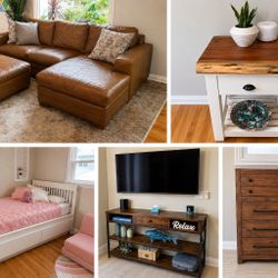 Like-New Living Spaces Furniture – Sectional, Bed, Dresser & More