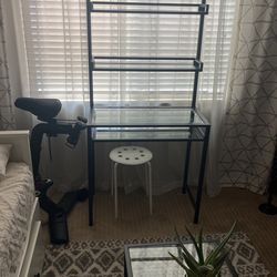 glass desk