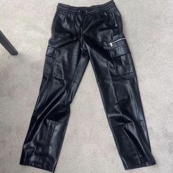 International Concepts Black Leather Pants (Mens Small) (Style 100180209MN)