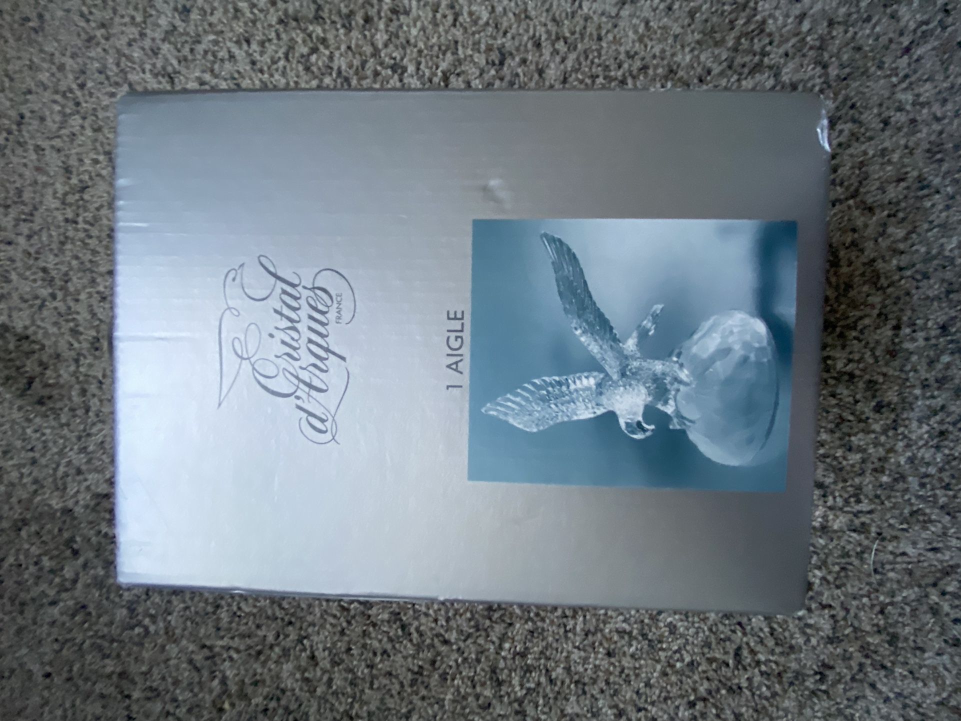 Crystal Glass Eagle Figurine Cristal Great Trophy Topper Soaring Eagle