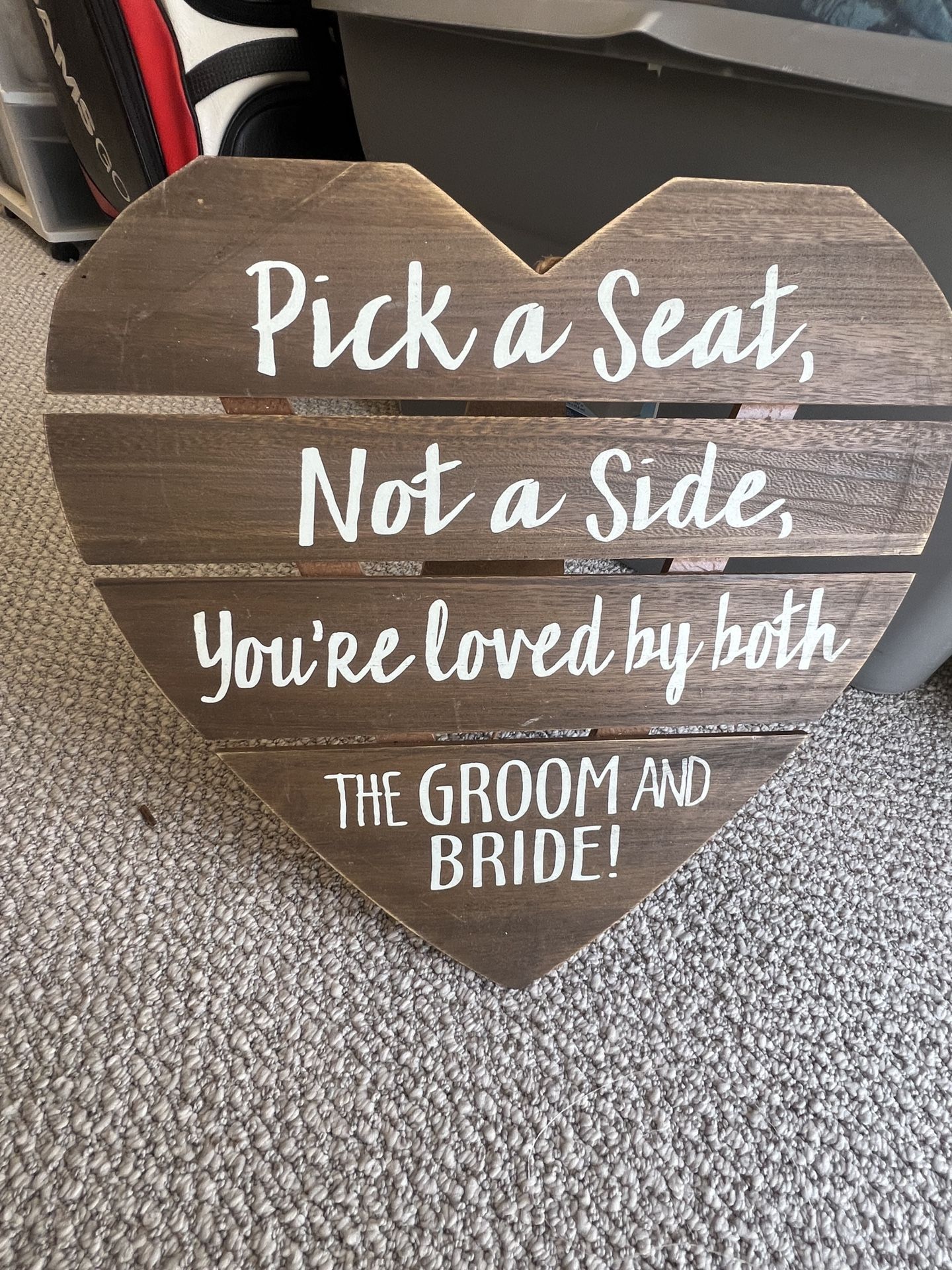 Wedding Signage Pick A Seat Not A Side