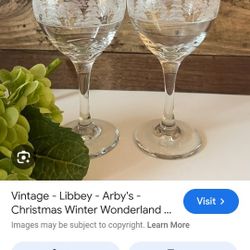  Winter Wonderland. Glass Wine Cups 