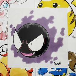 Gastly Pokemon Art Print