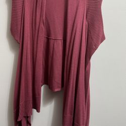 Worthington Size Large Maroon Sleeveless Women's Cardigan Sweater Casual