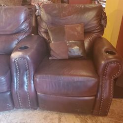 Leather Recliner Bank